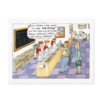 Bagel Shop Cartoon Postcard