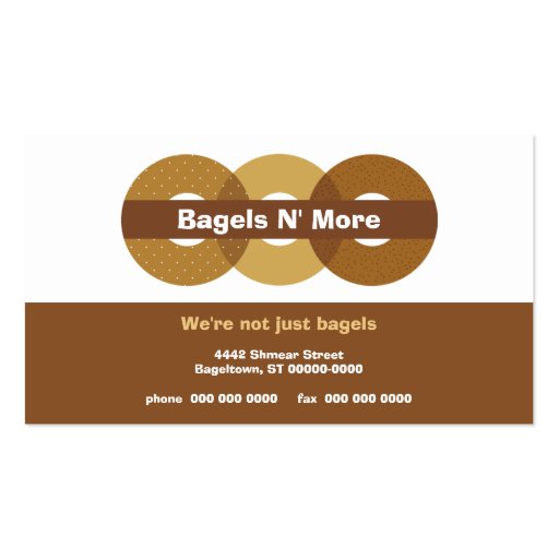 Bagel Shop Rewards Business Card (front side)