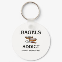 Bagels Addict keychains by foodshirts Bagels Addict keychains