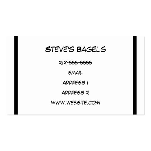 Bagels! Business Card Template (back side)