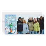 Bagged Fish Slpat & Snowflake Merry Christmas Customized Photo Card