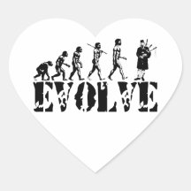 Bagpipe Pipers Bagpiper Musical Evolution Art Heart Stickers