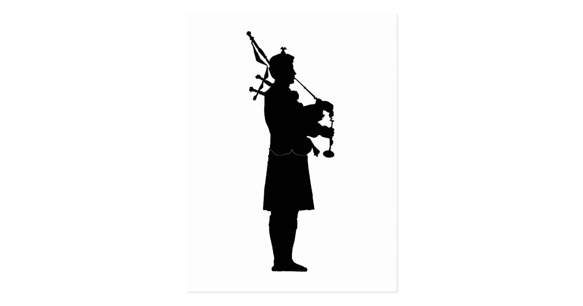 Bagpiper Silhouette Postcard Zazzle