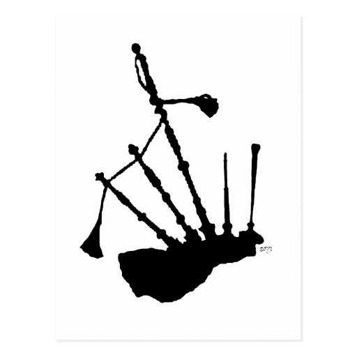 Bagpipes Silhouette Postcard Zazzle