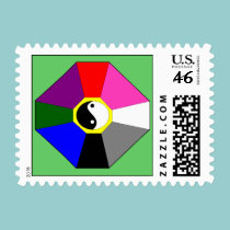 Bagua - green - postage stamps stamps