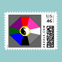 Bagua - grey - postage stamps stamps