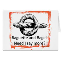 BAGUETTE N BAGEL GREETING CARD