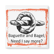 BAGUETTE N BAGEL FRIDGE MAGNET