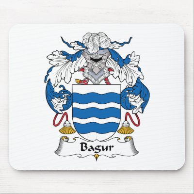 Bagur Family Crest Mouse Mats by coatsofarms