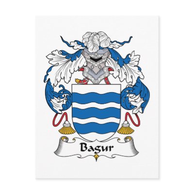 Bagur Family Crest Postcards by coatsofarms