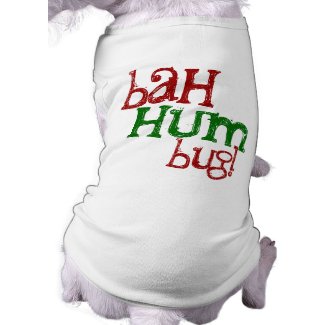 Bah Hum Bug Christmas Dog t-shirt petshirt