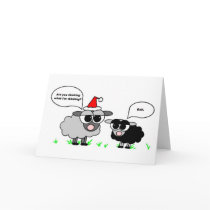 Bah Humbug - Black and Gray Sheep Holiday Card