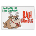 Bah Humbug BullDog Christmas card