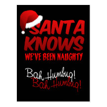 BAH HUMBUG Naughty postcard