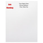 Bah Humbug (red) Letterhead Design
