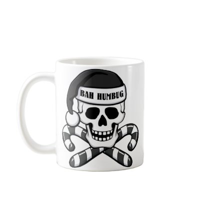 'Bah Humbug' Skull mug