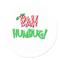 Bah Humbug Round Sticker