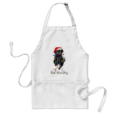 Bah HumPug Black Pug Aprons by adore_a_pug
