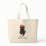 Bah HumPug  Black Pug Totebag