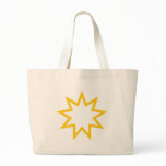 Bahai star orange tote bag