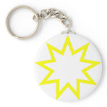 Bahai star yellow keychain
