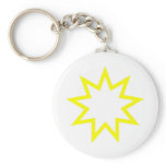 Bahai star yellow key chains