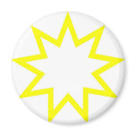 Bahai star yellow fridge magnets