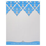 Bahama Blue Diamond Damask Business Letterhead