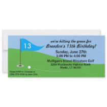 Bahama Blue Hit the Green Golf Birthday Party Custom Invitation