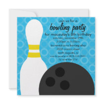 Bahama Blue Pin Pals Bowling Birthday Party Invite