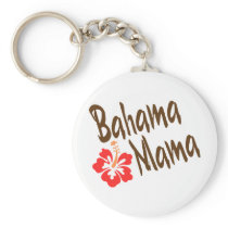 Bahama Mama design with Hibisucus flower Key Chains
