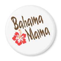 Bahama Mama design with Hibisucus flower Refrigerator Magnets