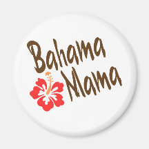 Bahama Mama design with Hibisucus flower Refrigerator Magnets