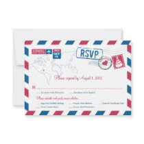 Bahamas Air Mail Wedding RSVP Personalized Invite