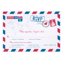 Bahamas Air Mail Wedding RSVP Personalized Invite
