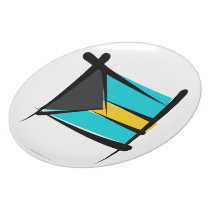 Bahamas Brush Flag Plates