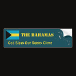 Bahamas Flag Map Text Bumper Sticker