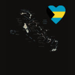 Bahamas Flag Heart Map Fitted AA T-Shirt