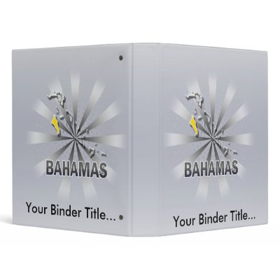 Bahamas Flag Map 2.0 3 Ring Binders by representmycountry