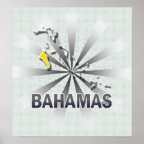 Bahamas Flag Map 2.0 Posters