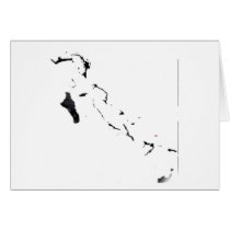 Bahamas flag map greeting card