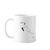 Bahamas flag map coffee mugs