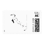 Bahamas flag map postage stamps