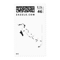 Bahamas flag map postage