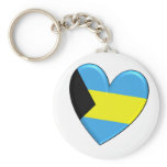 Bahamas Heart Flag Key Chains
