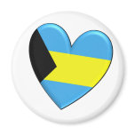 Bahamas Heart Flag Magnet