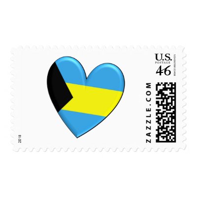 Bahamas Heart Flag Postage by WearFlags