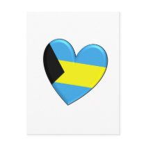 Bahamas Heart Flag Postcard