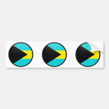 Bahamas quality Flag Circle Bumper Sticker