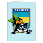 This cute panda loves to go scuba diving in the Bahamas! The Carribean has such beautiful coral reefs and marine life! Panda wears double tanks, a scuba mask & reg, and green fins. What a cutie! A great gift for any scuba diver who loves to go to the Bahamas.